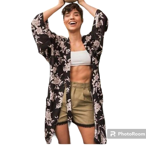 Spiritual Gangster Maya Kimono Cover Up Top Floral Tie Closure Woman's WOMEN'S - Picture 11 of 11